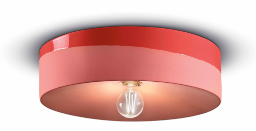 Immagine di Pi plafoniera d.40  ceiling lamp d.40rosso corallo  coral red  - 1 x max 77w e27 - ip20