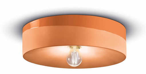 Immagine di Pi plafoniera d.40  ceiling lamp d.40arancio pesca  peach orange - 1 x max 77w e27 - ip20