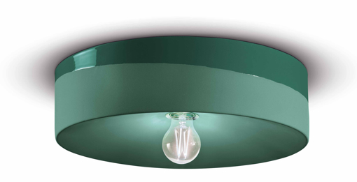 Immagine di Pi plafoniera d.40  ceiling lamp d.40verde bottiglia  bottle green - 1 x max 77w e27 - ip20