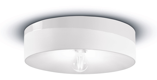 Immagine di Pi plafoniera d.40  ceiling lamp d.40bianco grezzo  natural white  - 1 x max 77w e27 - ip20