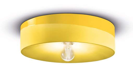 Immagine di Pi plafoniera d.40  ceiling lamp d.40giallo limone  lemon yellow - 1 x max 77w e27 - ip20