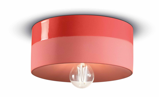 Immagine di Pi plafoniera d.25  ceiling lamp d.25rosso corallo  coral red  - 1 x max 77w e27 - ip20