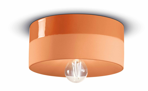 Immagine di Pi plafoniera d.25  ceiling lamp d.25arancio pesca  peach orange - 1 x max 77w e27 - ip20