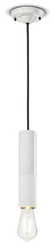 Immagine di Pi sospensione cilindro stretto  pendantbianco grezzo  natural white  - 1 x max 77w e27 - ip20