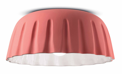 Immagine di Madame gres plafoniera piccola  small ceiling lamprosa corallo  coral pink - 1 x max 53w e27 - ip20