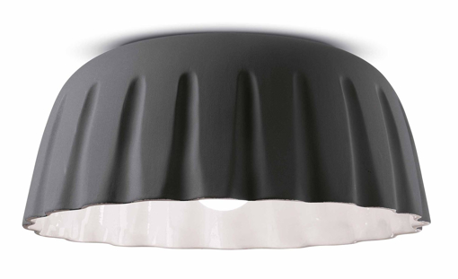 Immagine di Madame gres plafoniera piccola  small ceiling lampgrigio nerastro  black grey - 1 x max 53w e27 - ip20