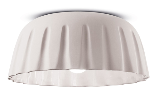 Immagine di Madame gres plafoniera piccola  small ceiling lampbianco naturale  matt white - 1 x max 53w e27 - ip20