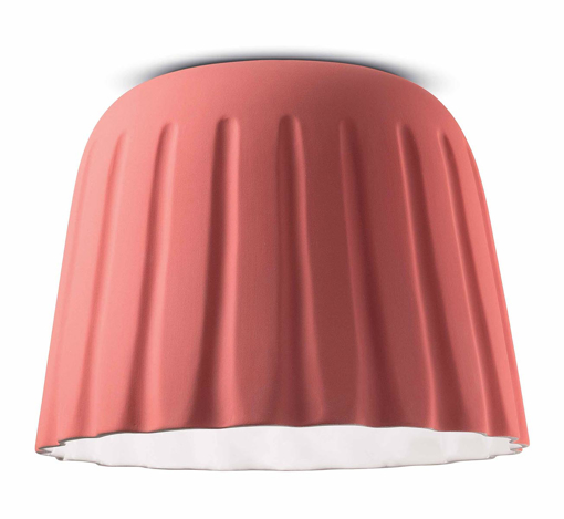 Immagine di Madame gres plafoniera grande  large ceiling lamprosa corallo  coral pink - 1 x max 53w e27 - ip20