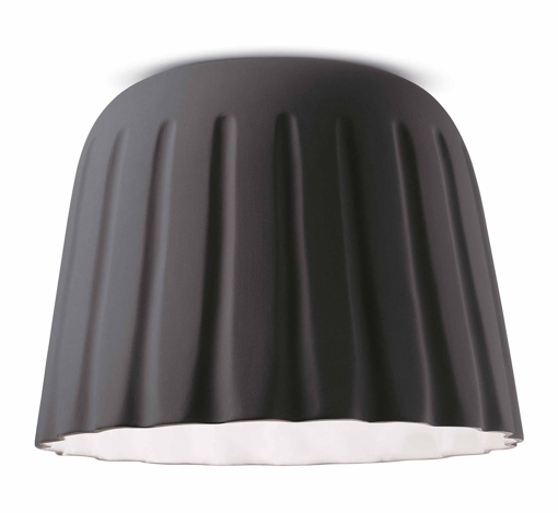 Immagine di Madame gres plafoniera grande  large ceiling lampgrigio nerastro  black grey - 1 x max 53w e27 - ip20