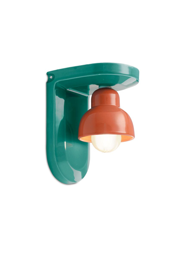 Immagine di Berimbau applique 1 luce  wall lampturchese + arancio pokè  azul + pokè orange - 1 x max 53w e27 - ip20