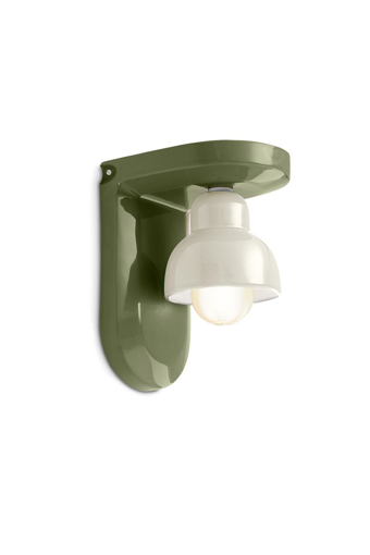 Immagine di Berimbau applique 1 luce  wall lampverde salvia + crema  leaf green + bone white - 1 x max 53w e27 - ip20