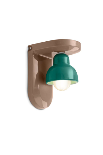 Immagine di Berimbau applique 1 luce  wall lampmarrone moka + turchese  moka + azul - 1 x max 53w e27 - ip20