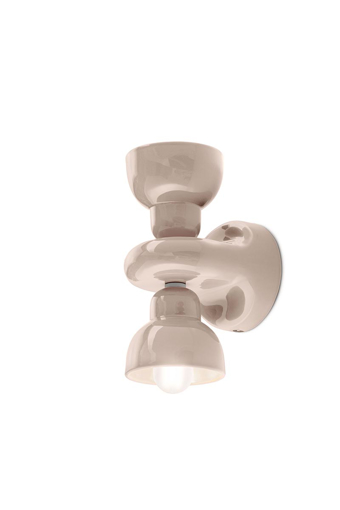 Immagine di Berimbau applique 2 luci  wall lampgrigio sabbia  sand grey - 2 x max 28w e14 - ip20