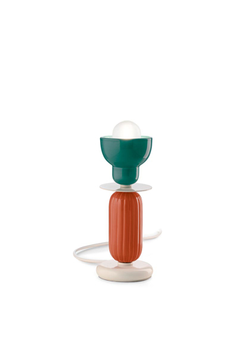 Immagine di Berimbau lampada da tavolo alto  table lampturchese + arancio pokè  azul + pokè orange - 1 x max 53w e27 - ip20