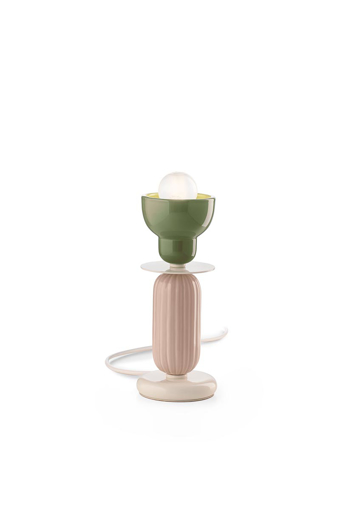 Immagine di Berimbau lampada da tavolo alto  table lampverde salvia + grigio sabbia  leaf green + sand grey - 1 x max 53w e27 - ip20