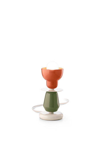 Immagine di Berimbau lampada da tavolo basso  table lamparancio pokè + verde salvia  pokè orange + leaf green - 1 x max 53w e27 - ip20