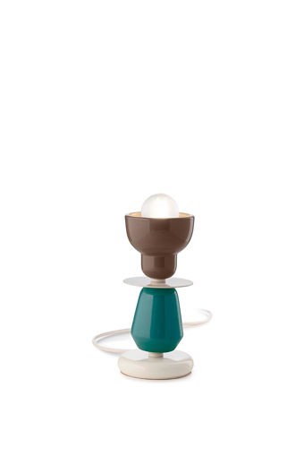 Immagine di Berimbau lampada da tavolo basso  table lampmarrone moka + turchese  moka + azul - 1 x max 53w e27 - ip20