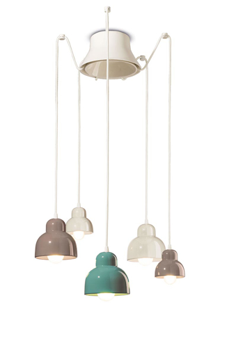 Immagine di Berimbau sospensione 5 luci accento tur  5 - lights pendant tur accent3 x max 53w e27  -  2 x max 28w e14 - ip20