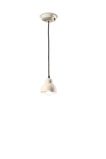 Immagine di Berimbau sospensione piccola  small pendantcrema  bone white - 1 x max 28w e14 - ip20