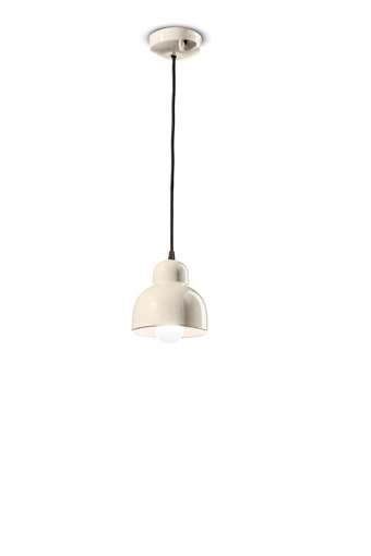 Immagine di Berimbau sospensione grande  large pendantcrema  bone white - 1 x max 53w e27 - ip20