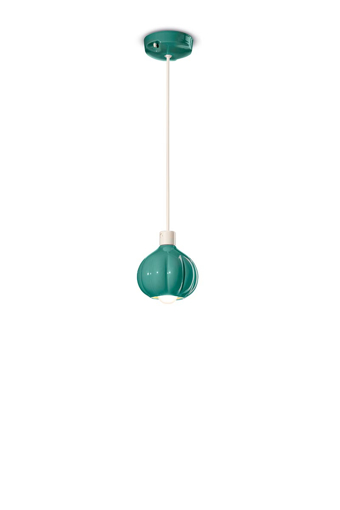 Immagine di Afoxe' sospensione piccola ceramica  small ceramic pendantturchese  azul - 1 x max 28w e14 - ip20