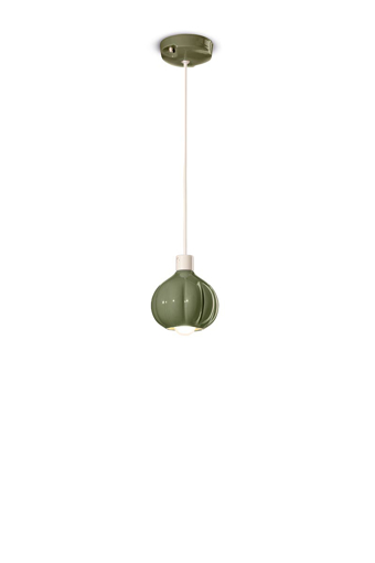 Immagine di Afoxe' sospensione piccola ceramica  small ceramic pendantverde salvia  leaf green - 1 x max 28w e14 - ip20