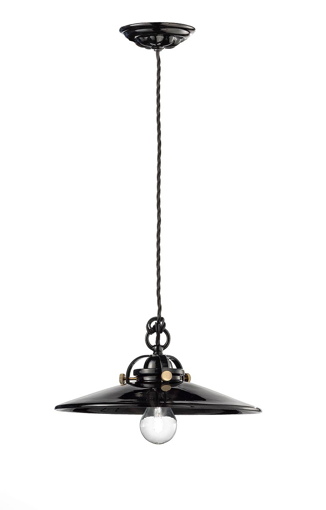 Immagine di B&w sospensione  pendantsmalto nero  glazed black - 1 x max 53w e27 - ip20