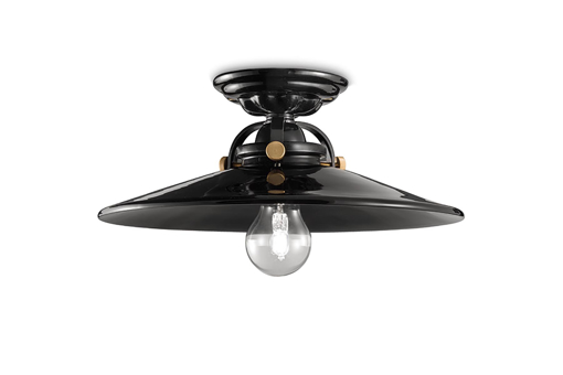 Immagine di B&w plafoniera  ceiling lampsmalto nero  glazed black - 1 x max 77w e27 - ip20