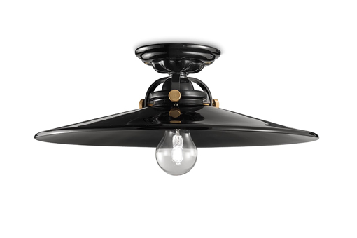 Immagine di B&w plafoniera  ceiling lampsmalto nero  glazed black - 1 x max 77w e27 - ip20