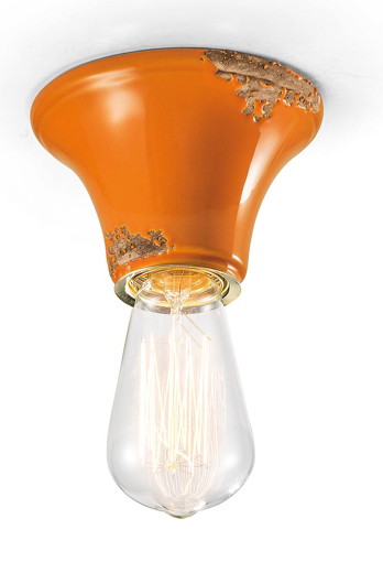 Immagine di Vintage plafoniera  ceiling lampvintage arancio  vintage orange - 1 x max 77w e27 - ip20