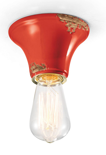 Immagine di Vintage plafoniera  ceiling lampvintage rosso  vintage red - 1 x max 77w e27 - ip20