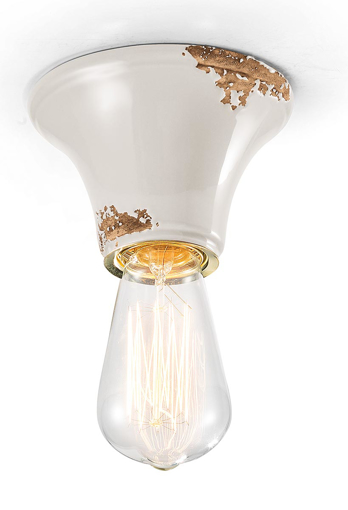 Immagine di Vintage plafoniera  ceiling lampvintage bianco  vintage white - 1 x max 77w e27 - ip20