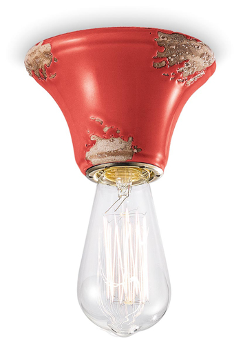 Immagine di Vintage plafoniera  ceiling lampvintage rosso  vintage red - 1 x max 46w e14 - ip20