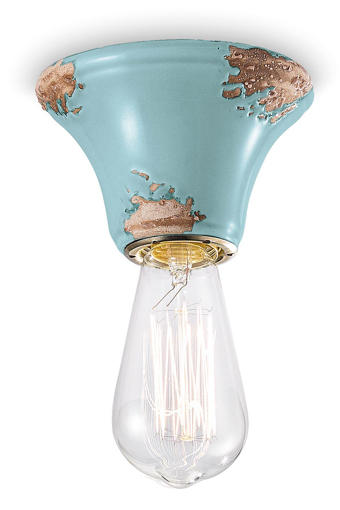 Immagine di Vintage plafoniera  ceiling lampvintage azzurro  vintage light blue - 1 x max 46w e14 - ip20