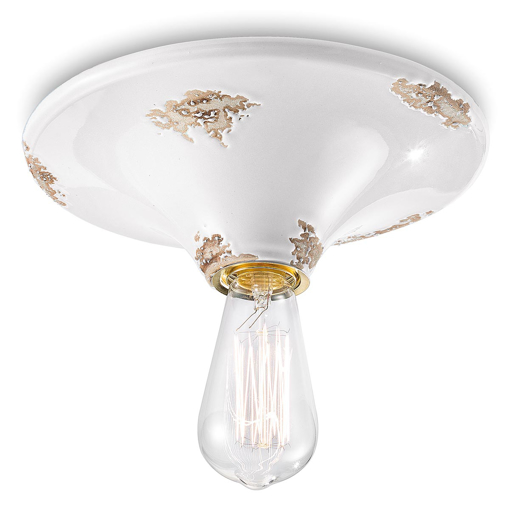 Immagine di Vintage plafoniera  ceiling lampvintage bianco  vintage white - 1 x max 77w e27 - ip20