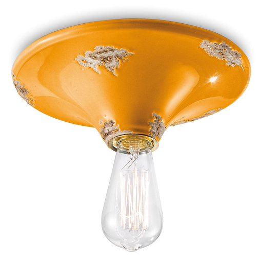 Immagine di Vintage plafoniera  ceiling lampvintage giallo  vintage yellow - 1 x max 77w e27 - ip20