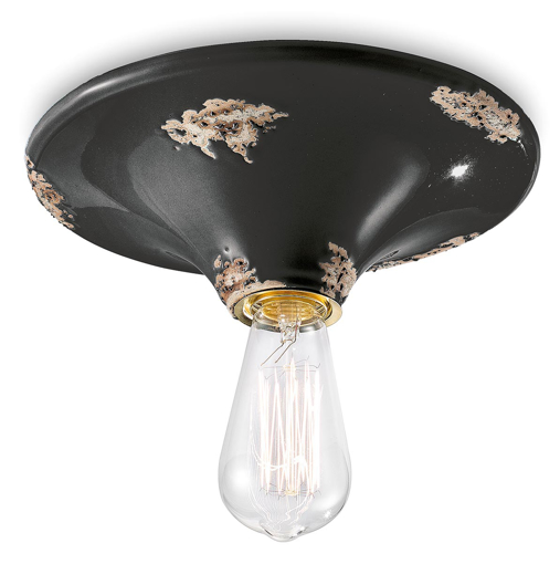 Immagine di Vintage plafoniera  ceiling lampvintage nero  vintage black - 1 x max 77w e27 - ip20