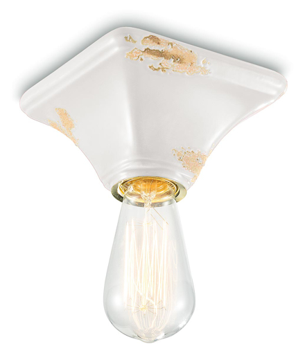 Immagine di Vintage plafoniera  ceiling lampvintage bianco  vintage white - 1 x max 77w e27 - ip20