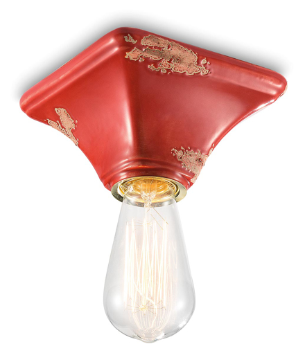 Immagine di Vintage plafoniera  ceiling lampvintage rosso  vintage red - 1 x max 77w e27 - ip20