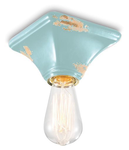 Immagine di Vintage plafoniera  ceiling lampvintage azzurro  vintage light blue - 1 x max 77w e27 - ip20