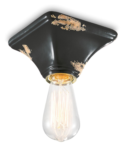 Immagine di Vintage plafoniera  ceiling lampvintage nero  vintage black - 1 x max 77w e27 - ip20