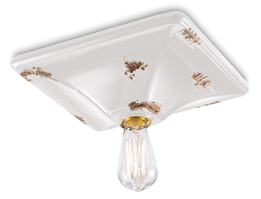 Immagine di Vintage plafoniera  ceiling lampvintage bianco  vintage white - 1 x max 77w e27 - ip20