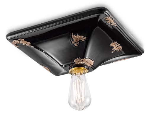 Immagine di Vintage plafoniera  ceiling lampvintage nero  vintage black - 1 x max 77w e27 - ip20