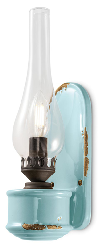 Immagine di Vintage applique  wall lampvintage azzurro  vintage light blue - 1 x max 60w e14 - ip20