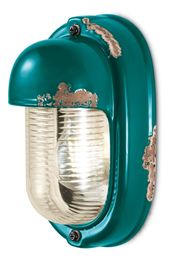 Immagine di Vintage applique  wall lampvintage verde  vintage green oil - 1 x max 42w e27 - ip20