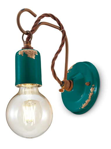 Immagine di Vintage applique  wall lampvintage verde  vintage green oil - 1 x max 53w e27 - ip20