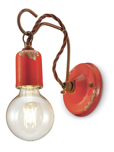 Immagine di Vintage applique  wall lampvintage rosso  vintage red - 1 x max 53w e27 - ip20