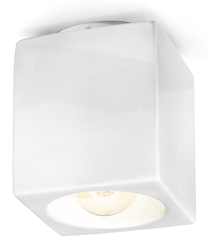 Immagine di Vintage plafoniera  ceiling lampsmalto bianco  glazed white - 1 x max 53w e27 - ip20