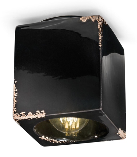 Immagine di Vintage plafoniera  ceiling lampvintage nero  vintage black - 1 x max 53w e27 - ip20