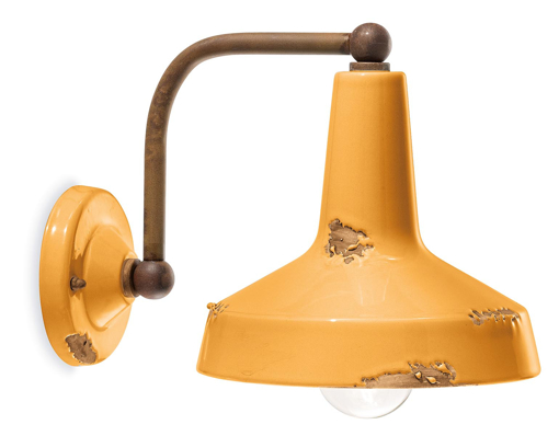 Immagine di Vintage applique  wall lampvintage giallo  vintage yellow - 1 x max 53w e27 - ip20